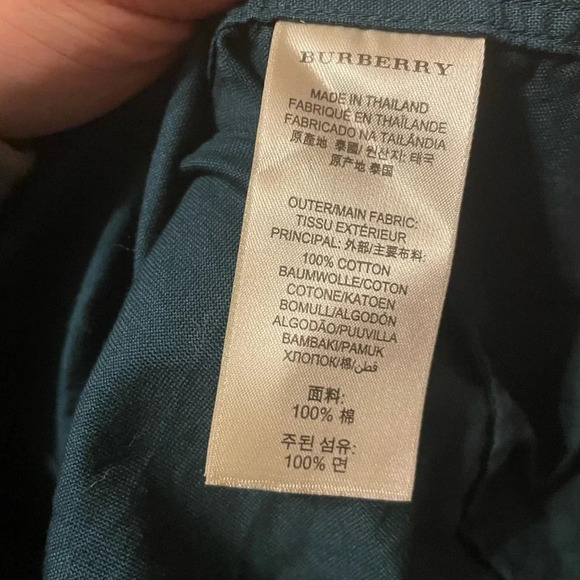 BURBERRY BRIT DARK TEAL BUTTON DOWN TOP - Picture 4 of 5